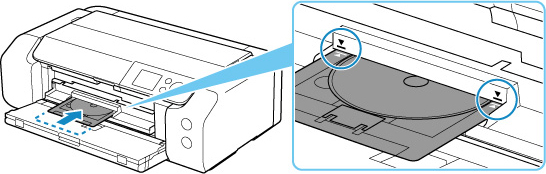 Figure: Don't insert the multi-purpose tray past the arrow on the multi-purpose tray guide
