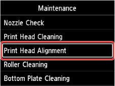 Select Print Head Alignment (outlined in red)
