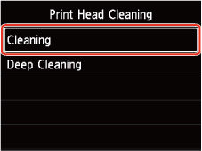 Figure: Select Cleaning (outlined in red)
