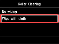 Figure: Select Wipe with cloth (outlined in red)