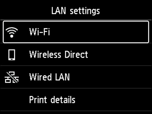 Wi-Fi selected