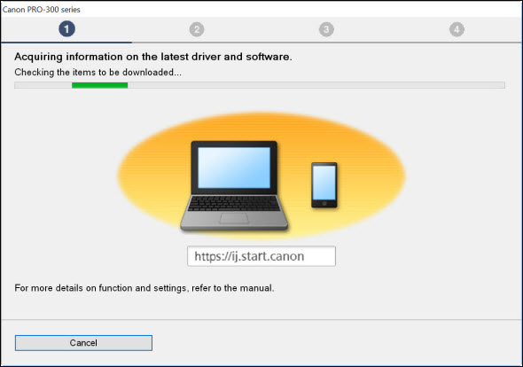 The installer will acquire the information on the latest driver and software