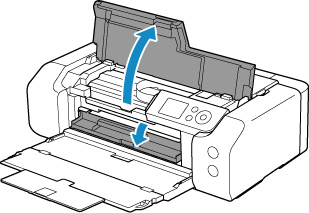 Figure: open the top cover and the multi-purpose tray guide