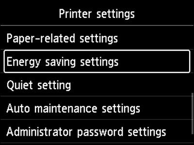 Figure: Printer settings screen