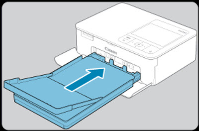 Figure: Insert the paper cassette all the way into the compartment