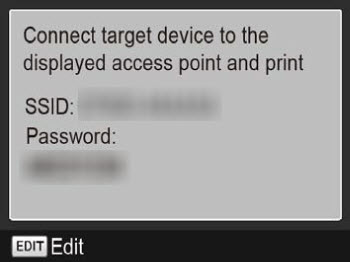 CP910 Screen: SSID and Password displayed