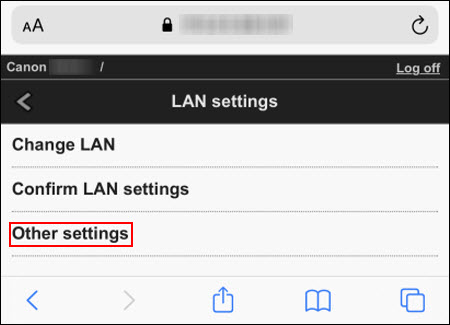 Tap Other settings (outlined in red)