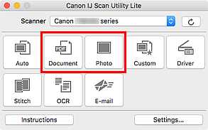 Click Document  or Photo (outlined in red)