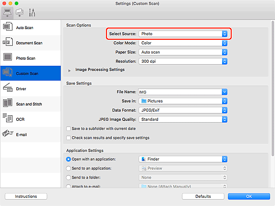 Select an option from the Select Source drop down menu (outlined in red)