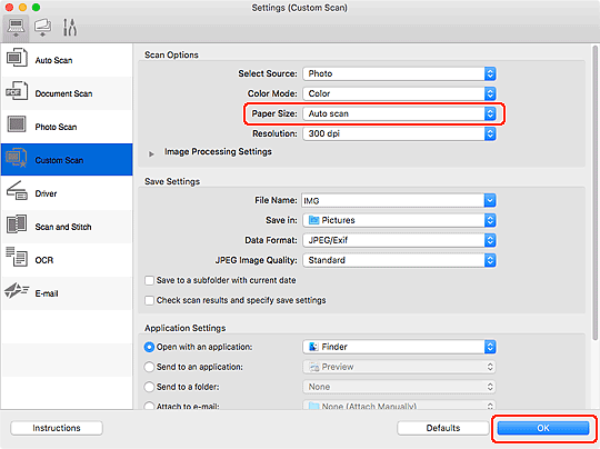 Select Auto Scan, then click OK (outlined in red)