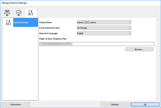 Canon Knowledge Base Ij Scan Utility Windows Settings General Settings Dialog Box