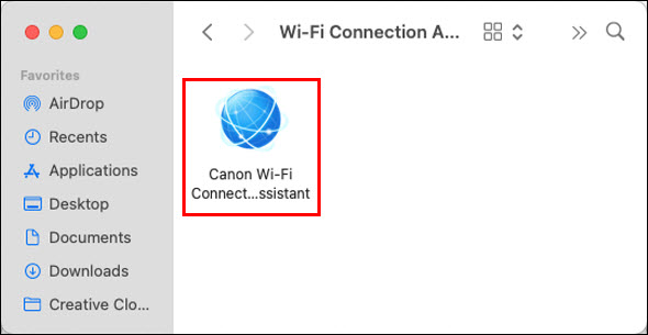 Double-click the Wi-Fi Connection Assistant icon (outlined in red)