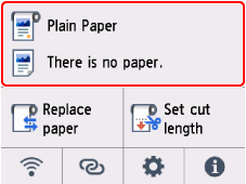 Select the paper settings display area (outlined in red)