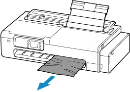Remove the jammed paper from the output tray