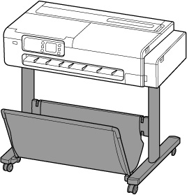 Illustration of the printer on the Printer Stand SD-24