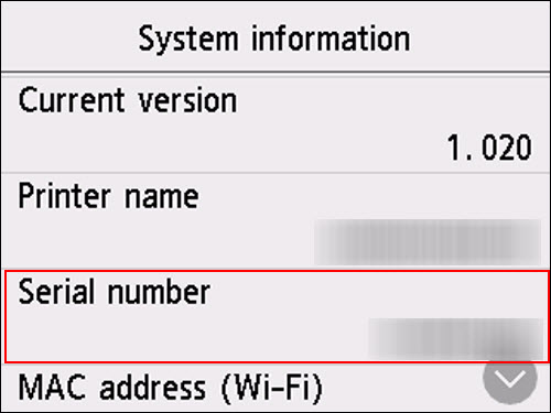 Figure: Serial number outlined in red