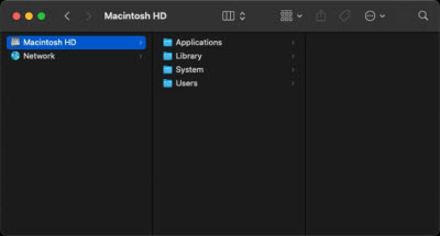 Macintosh HD listing