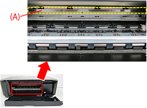 Encoder film (A) shown inside the printer