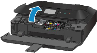 Printer panel shown in open position