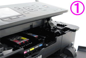 Printer image - reinsert ink tanks at a slant