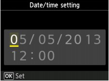 date/time setting screen