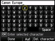 screenshot of keyboard entry for unit name