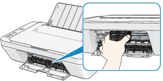 hold the FINE ink cartridge holder and slide it slowly to the right or the left edge