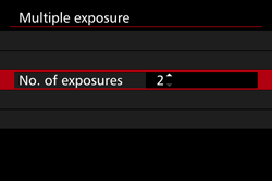 Set the number of exposures