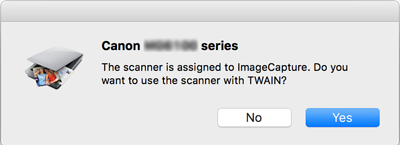 image of the dialog box choices between TWAIN or ICA