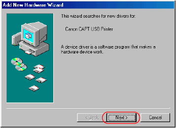 Knowledge - Installing the Printer Driver (USB) Win 98/Me-IC D Series