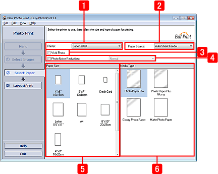 figure: Select Paper screen