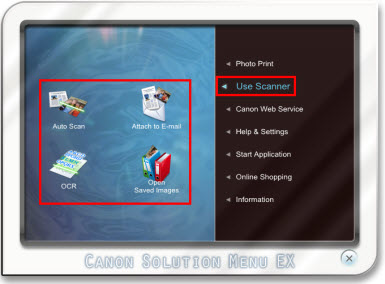 canon solution menu empty