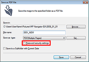 figure: Save as PDF file dialog box