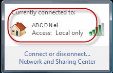 Windows Vista network name displayed