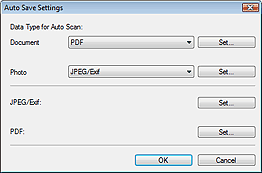 figure: Auto Save Settings dialog box