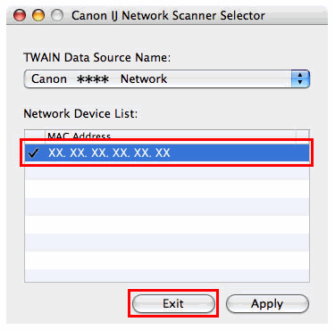 mf network scanner selector