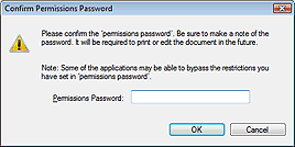 figure: Confirm Permission Password dialog box