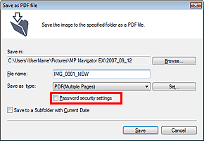 figure: Save as PDF file dialog box