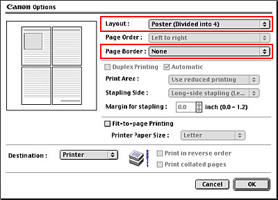 Tumult rysten lettelse Canon Knowledge Base - Use Poster Printing (Mac OS 9.x)