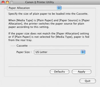 Paper Size drop-down shown with US Letter chosen as an example