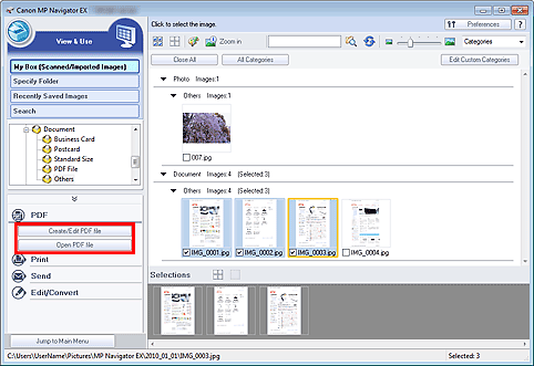 Canon Base Using MP Navigator EX to Create/edit PDF Files (LiDE 110, LiDE