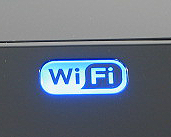 Wi-Fi lamp lights blue.