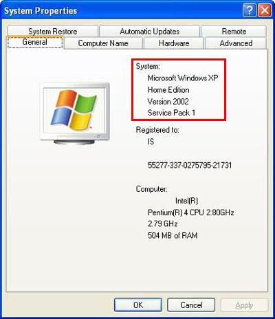 como pode atualizar o Windows XP Home Copy Service Pack 1
