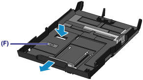 Image shows the lock tab on the paper tray