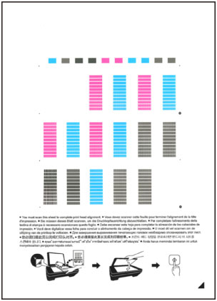 Sample of print head alignment sheet