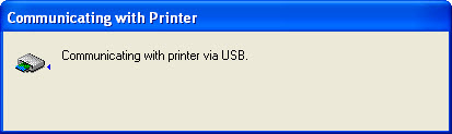 Status Screen: Connecting with printer via USB.