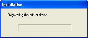 Status Screen: Registering the printer driver.