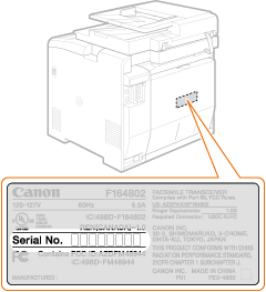 Canon Knowledge Base - Locating the serial number (MF8580/MF8280)