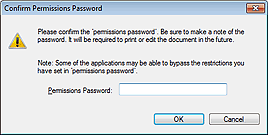 figure: Confirm Permissions Password dialog box