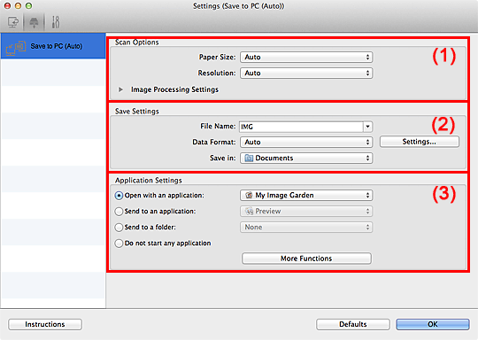 Canon Knowledge Base - IJ Scan Utility Save to PC (Auto) Settings - Mac